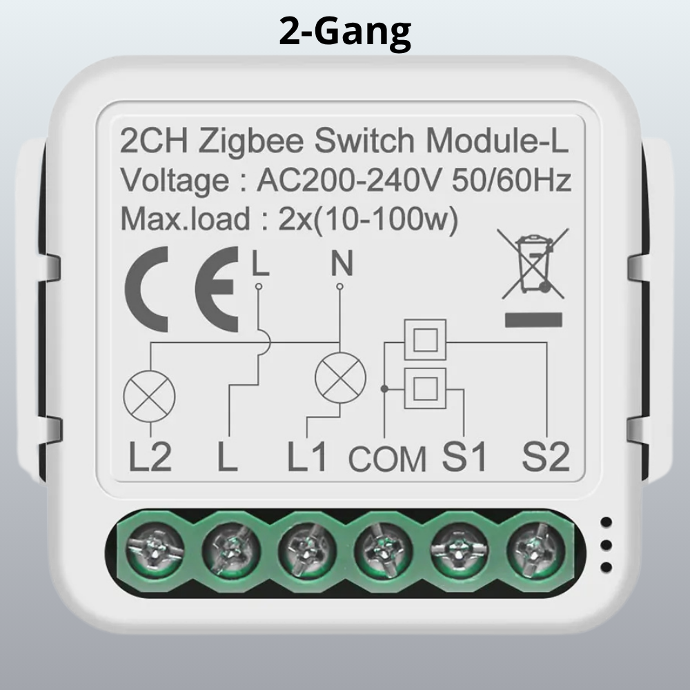 Tuya ZigBee 3.0 Smart Switch Modul – 2-Wege-Schalter, ohne Neutralleiter, kompatibel mit Alexa, Google Assistant, Smart Life