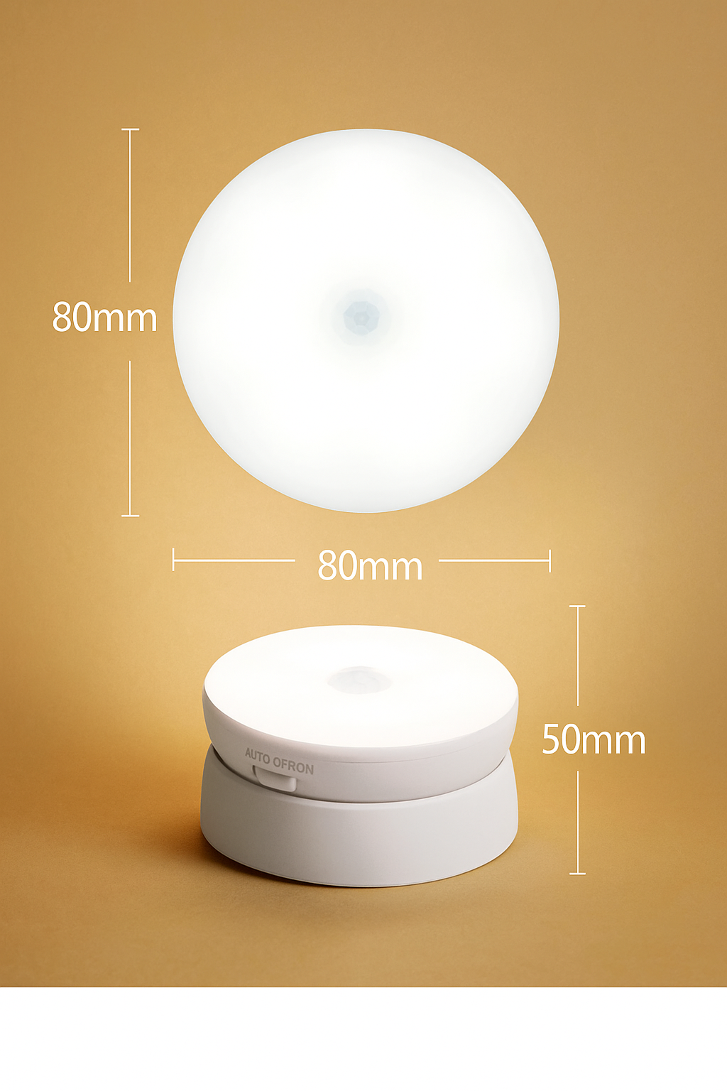 LED Nachtlicht mit Bewegungssensor - USB Wiederaufladbar, 360° drehbar