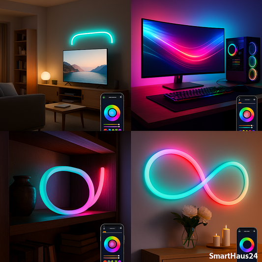 KSIX Smart LED Neon Strip – 5 m, Wi-Fi & Bluetooth, IP65